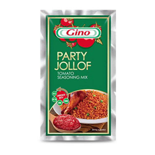 Gino Party Smokey Jollof Tomato Paste Mix with seasoning (Pack of 10 Sachets)