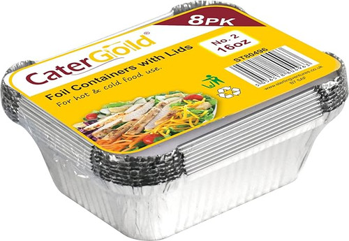 Foil containers with lids 8pk